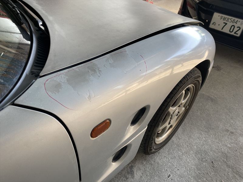 施工前の状態ーフェンダー、ボンネット